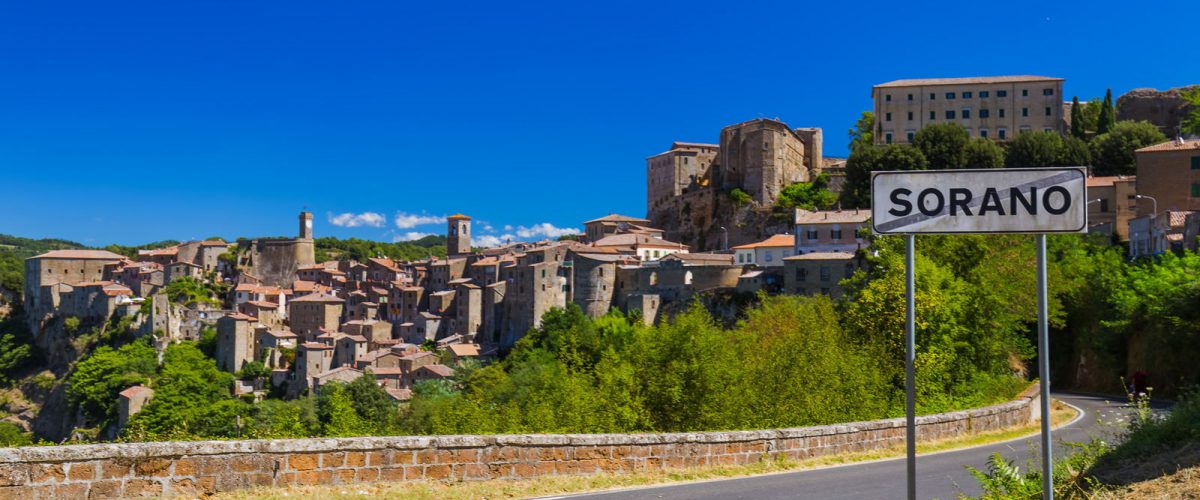 Sorano medieval town in Tuscany Italy - architecture background